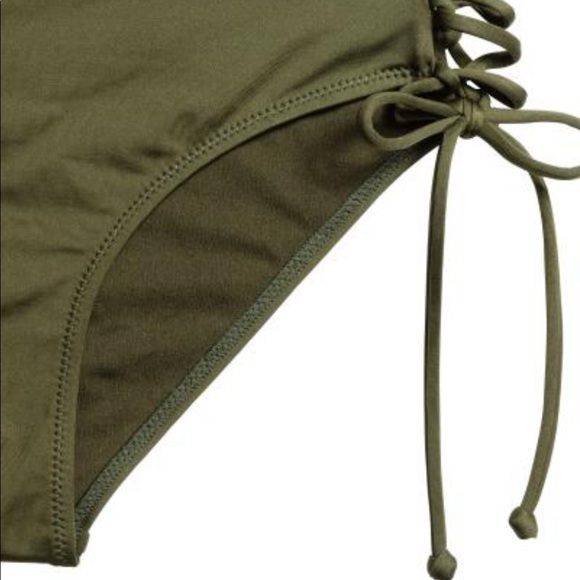NWOT H&M Lace Up Bikini Bottom Khaki Green - Picture 2 of 7